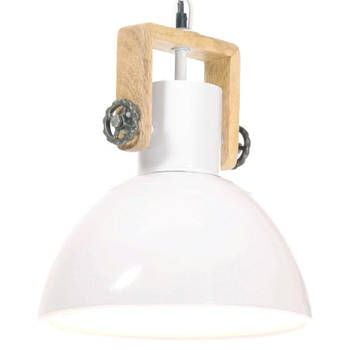 vidaXL Hanglamp industrieel rond 25 W E27 30 cm wit