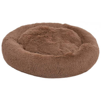 The Living Store Pluche Dierenbed - 90 x 90 x 16 cm - Bruin