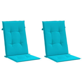 vidaXL Stoelkussens 2 st hoge rug stof turquoise