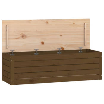 vidaXL Opbergbox honingbruin 109x36,5x33 cm massief grenenhout