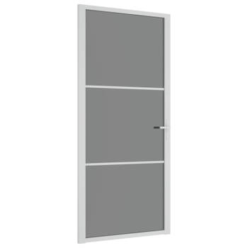 vidaXL Binnendeur 93x201,5 cm ESG-glas en aluminium wit