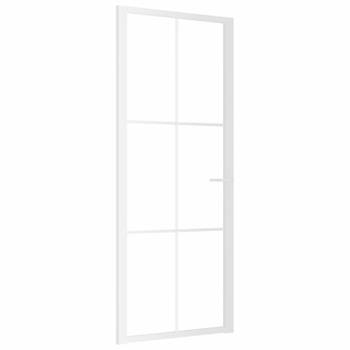 vidaXL Binnendeur 83x201,5 cm ESG-glas en aluminium wit