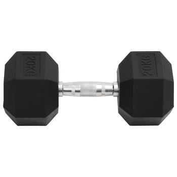 The Living Store dumbbell Hex Rubber 20 kg - duurzaam - anti-rol - comfortabel handvat