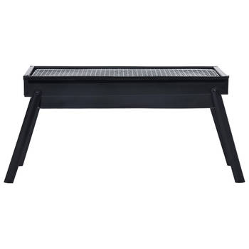 The Living Store Inklapbare Houtskoolbarbecue - Tafel- en Vrijstaande BBQ - 60x22.5x33 cm - Staal met Elektroforetische