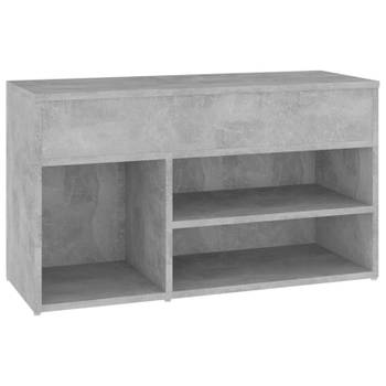 vidaXL Schoenenbank 80x30x45 cm bewerkt hout betongrijs