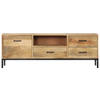 The Living Store Tv-kast Antieke Stijl - Massief Mangohout - 130x30x45 cm - 3 lades