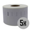 DULA Dymo Compatible labels - Wit - 11356 - S0722560 - Naambadge etiketten - 5 rollen - 41 x 89 mm - 300 labels per rol