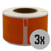 DULA Dymo Compatible labels - Oranje - 99010 - S0722370 - Adresetiketten - 3 rollen - 28 x 89 mm - 130 labels per rol