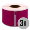 DULA Dymo Compatible labels - Roze - 99012 - S0722400 - Adresetiketten - 3 rollen - 36 x 89 mm - 260 labels per rol