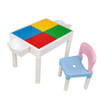 Decopatent® - Kindertafel met 1 Stoeltje - Speeltafel met bouwplaat en