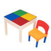 Decopatent® - Kindertafel met 1 Stoeltje - Speeltafel met bouwplaat en