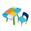 Decopatent® - Kindertafel met 1 Stoeltje - Speeltafel met bouwplaat en