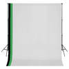 vidaXL Fotostudioset met 3 katoenen achtergronden en frame 3x3 m