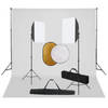 vidaXL Fotostudioset met softboxlampen, achtergrond en reflector