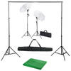 vidaXL Fotostudioset met achtergrond, lampen en paraplu's