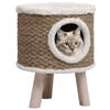 vidaXL Kattenhuis met houten poten 41 cm zeegras