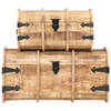 The Living Store Opbergkisten - Hout - Set van 2 - 50x26x29 cm en 70x34x36 cm - Massief mangohout