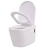 vidaXL Hangend toilet keramiek wit