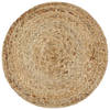 The Living Store Poef Jute 40x45 cm Olijfgroene Streep