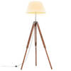 The Living Store Retro Vloerlamp - Houten Lamp - Vintage Design - 64x59x(100-141) cm - E27 Fitting - Max - 25W -