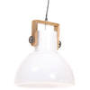 The Living Store Hanglamp Industriële Stijl Wit Bruin - 40x47 cm - 123 cm - E27 fitting - Max 25W