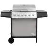 The Living Store Gasbarbecue 6 branders - Gepoedercoat staal en roestvrij staal - 102 x 55 x 98 cm - 12.0 kW