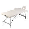 vidaXL Massagetafel met 2 zones inklapbaar aluminium frame cr??mewit