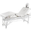 Massagetafel inklapbaar met aluminium frame (vier delen / cr??mewit)