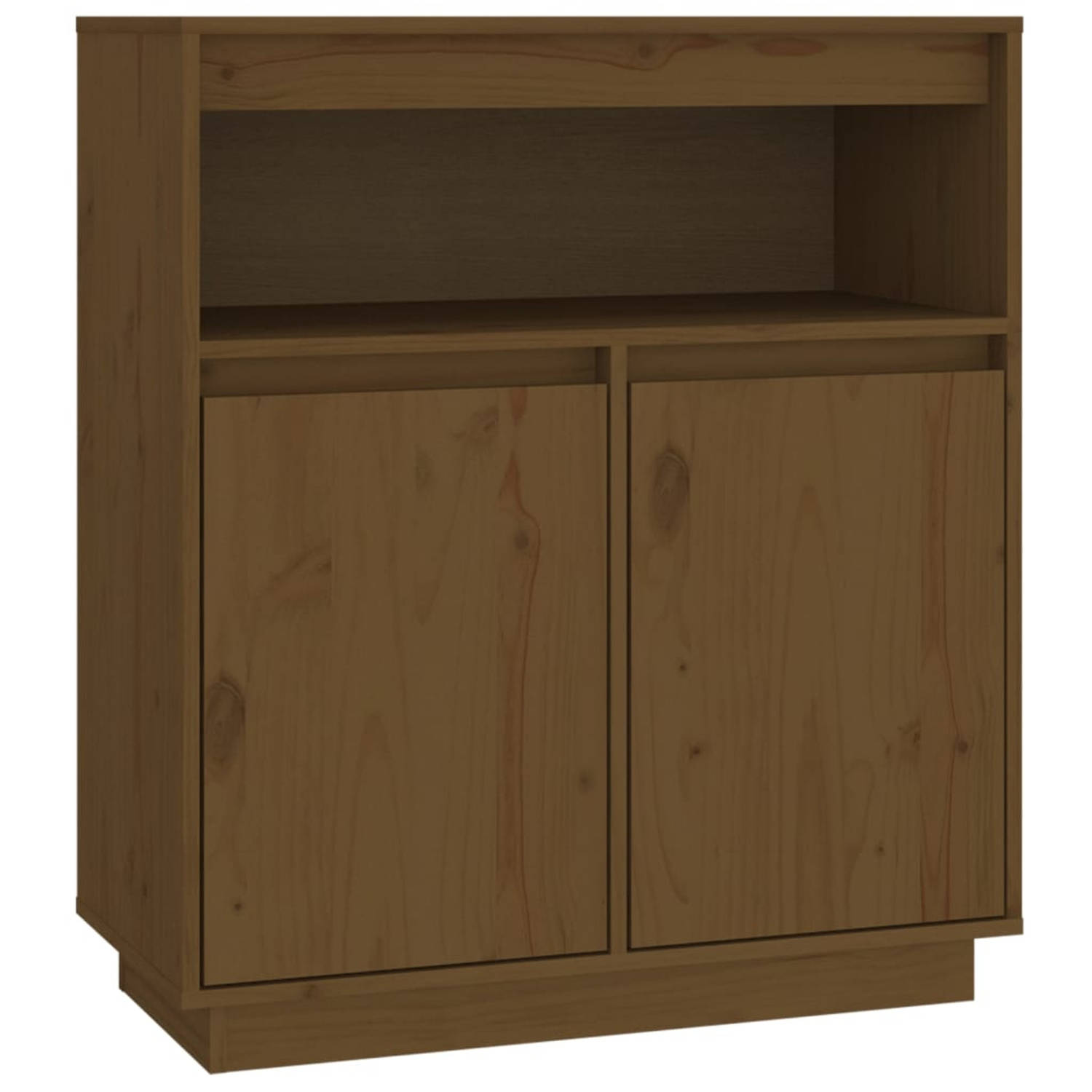 vidaXL Dressoir 70x34x80 cm massief grenenhout honingbruin