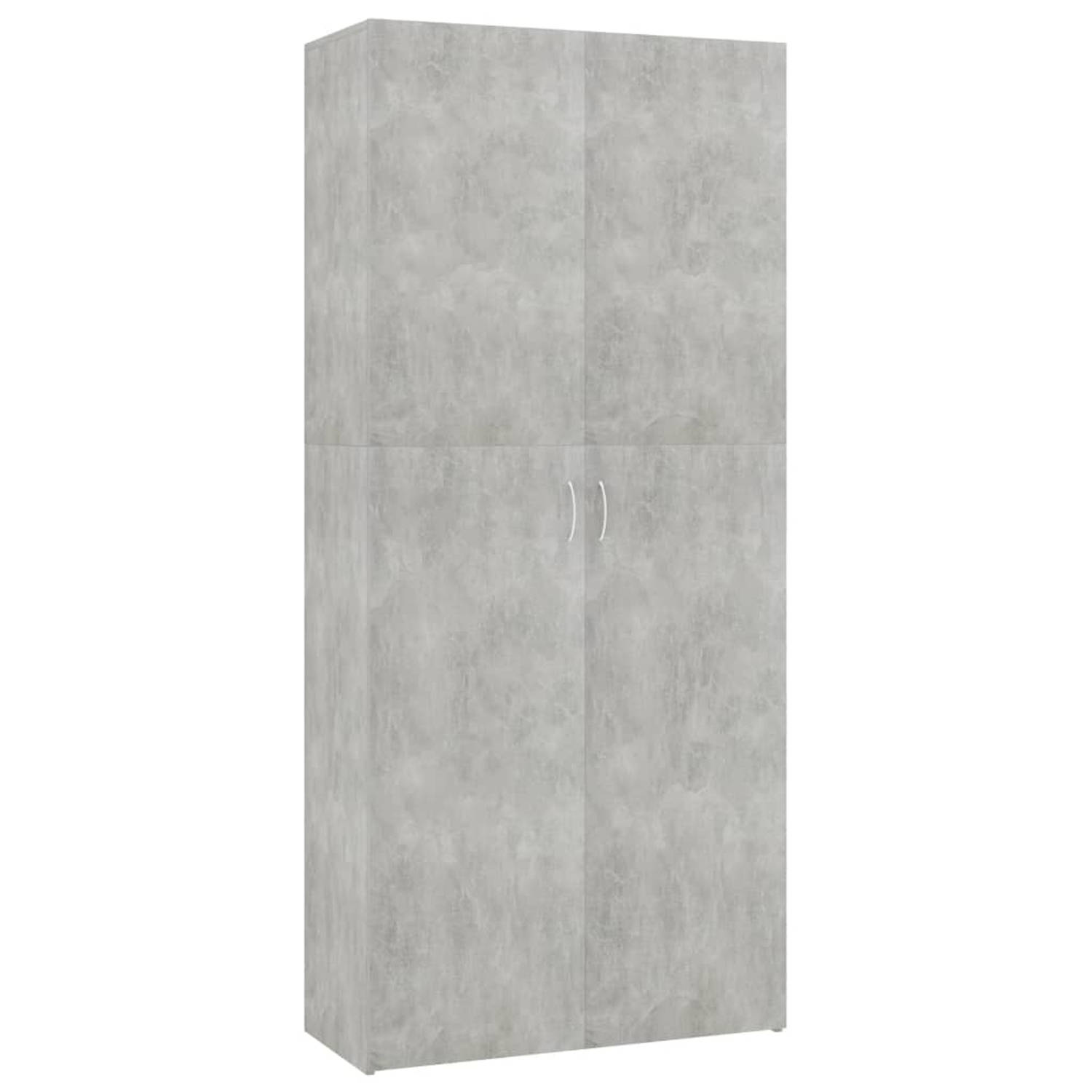 vidaXL Schoenenkast 80x35,5x180 cm spaanplaat betongrijs