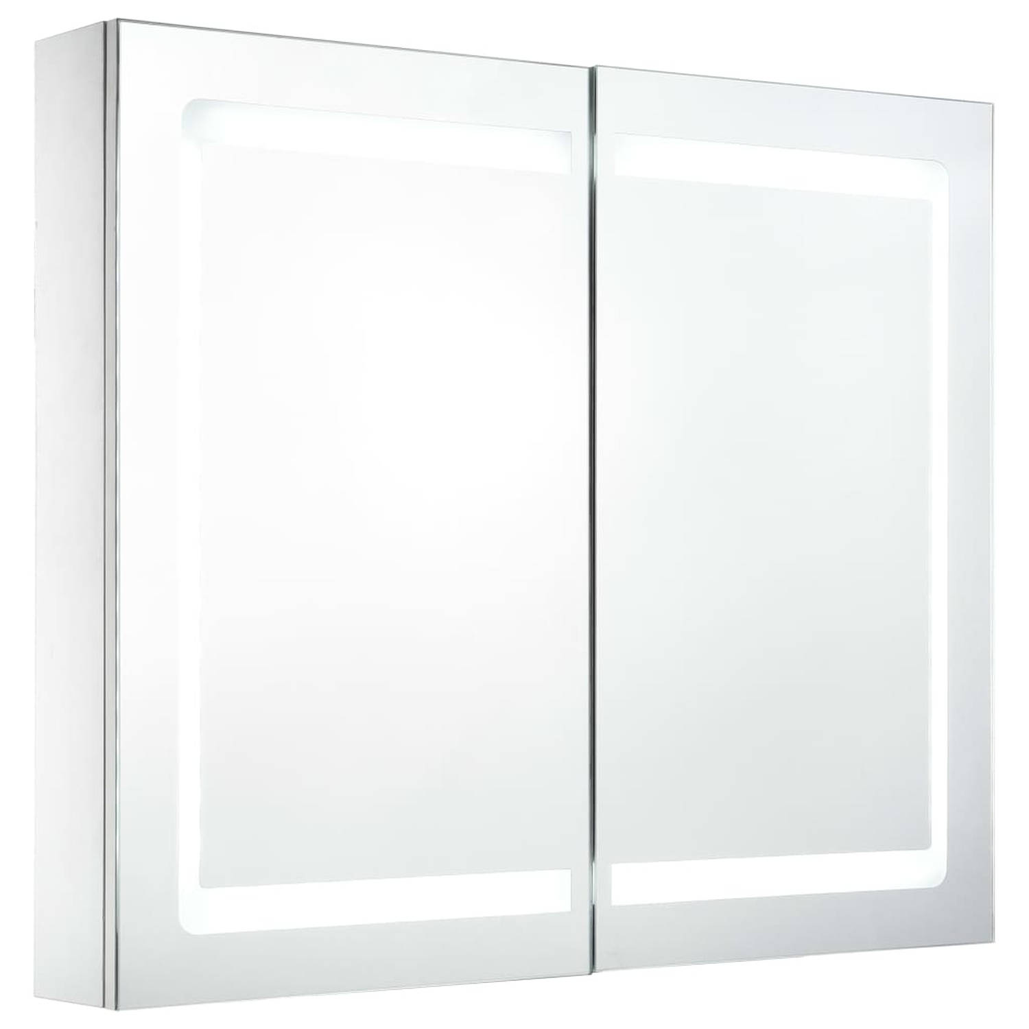 vidaXL Badkamerkastje met spiegel LED 80x12,2x68 cm