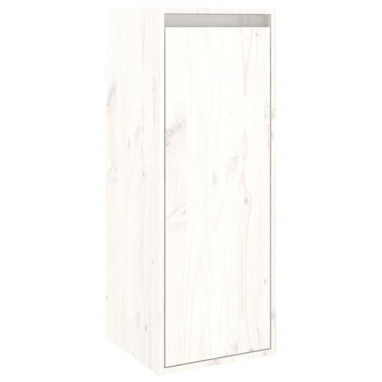 vidaXL Wandkast 30x30x80 cm massief grenenhout wit