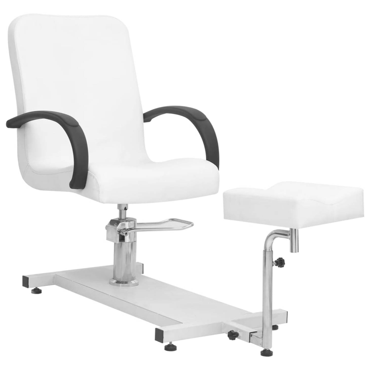 vidaXL Salonstoel met voetenbankje 127x60x98 cm kunstleer wit