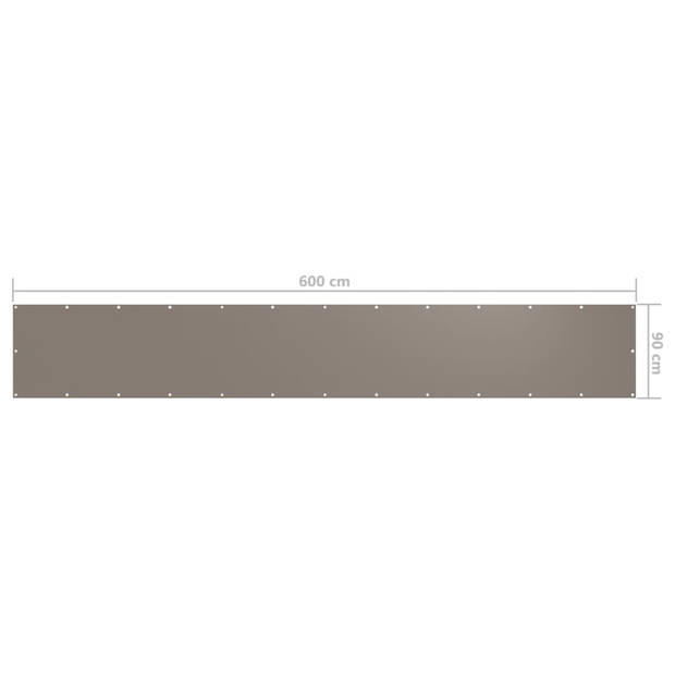 vidaXL Balkonscherm 90x600 cm oxford stof taupe