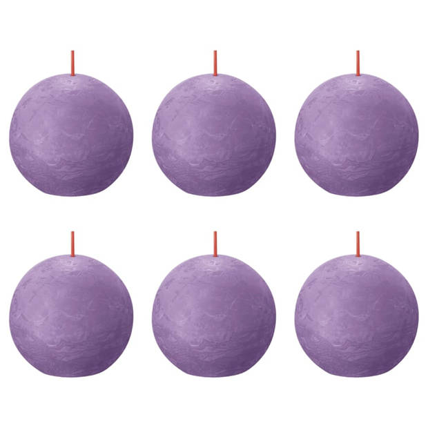 Bolsius Bolkaarsen Shine 6 st rustiek 76x71 mm levendig violet