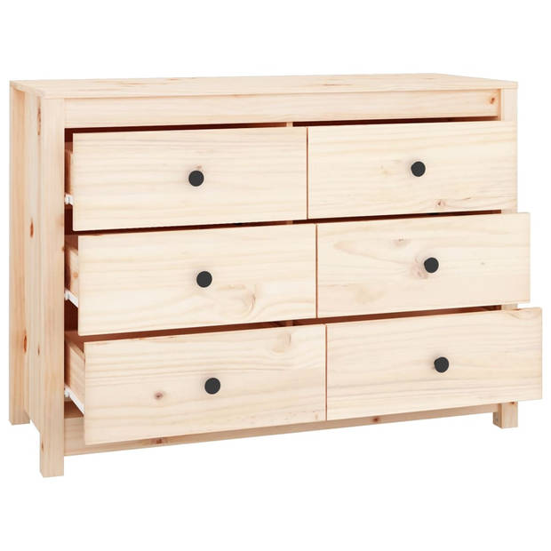 The Living Store Houten Dressoir - Massief Grenenhout - 100 x 40 x 72 cm - Ruime opbergruimte