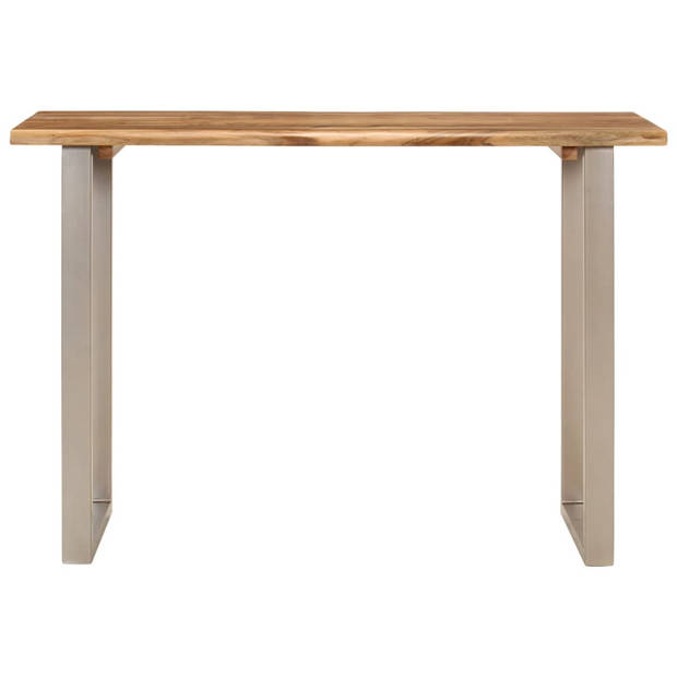 The Living Store Houten Eettafel - Massief Acaciahout - Industriële Tafel - 110 x 50 x 76 cm