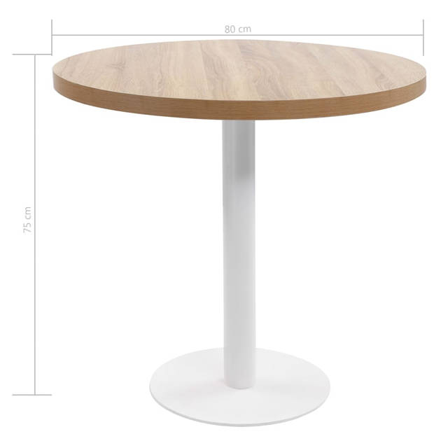 vidaXL Bistrotafel 80 cm MDF lichtbruin