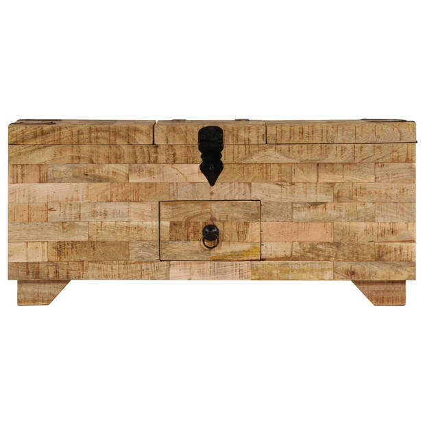 The Living Store Salontafel Mangohout - 80x40x35 cm - Met opbergvakken en lade