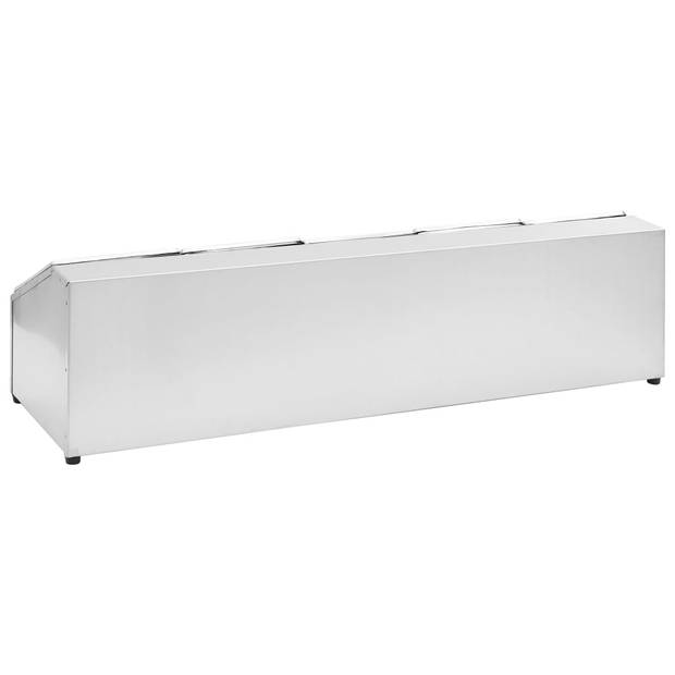 The Living Store Saladebar RVS - 82.5x22.5x21.5cm - 5 GN 1/6 bakken - Vaatwasserbestendig