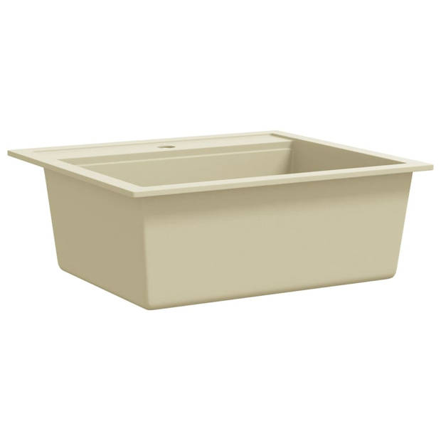 vidaXL Gootsteen enkele bak graniet beige