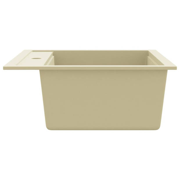 vidaXL Gootsteen enkele bak graniet beige