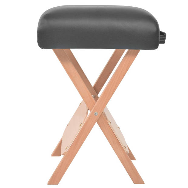 vidaXL Massagetafel- en krukset inklapbaar 3 zones 10 cm dik wit