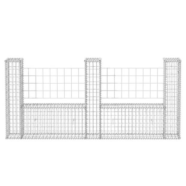 vidaXL Gabion mand U-vormig 240x20x100 cm staal