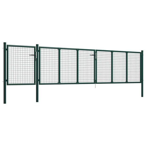 vidaXL Poort 500x75 cm staal groen