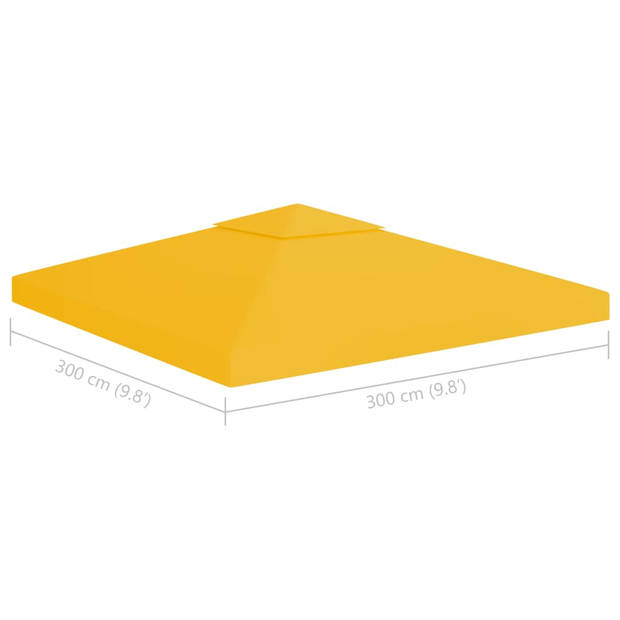 vidaXL Prieeldak 2-laags 310 g/m² 3x3 m geel