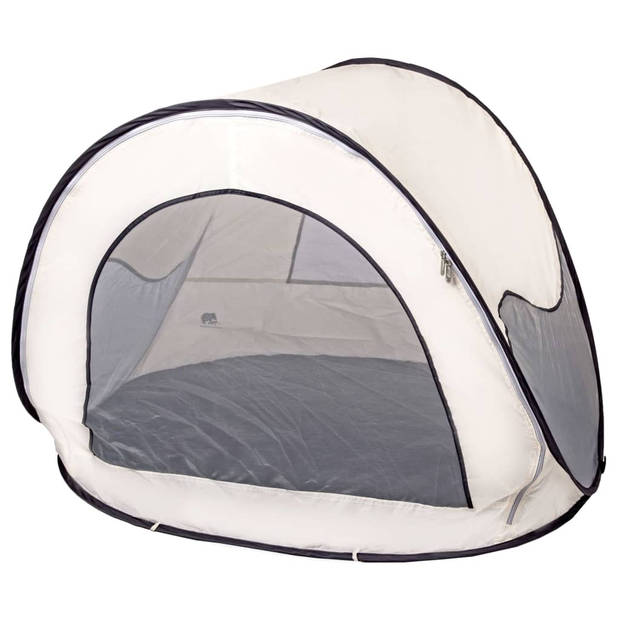 DERYAN Strandtent pop-up met klamboe 120x90x80 cm crèmekleurig