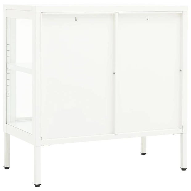 The Living Store Dressoir - Opbergkast - 70 x 35 x 70 cm - Staal en glas