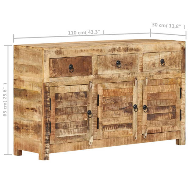 The Living Store Houten Dressoir - Opbergkast - 110x30x65cm - Retro stijl