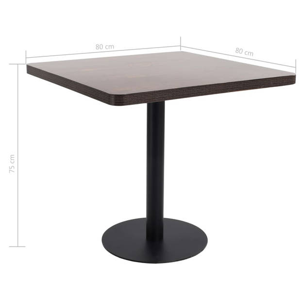 vidaXL Bistrotafel 80x80 cm MDF donkerbruin